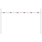 Height restriction barrier | with 2 square posts | cross tube length: 6000 mm | for casting in concrete | without barrier of aluminium tube